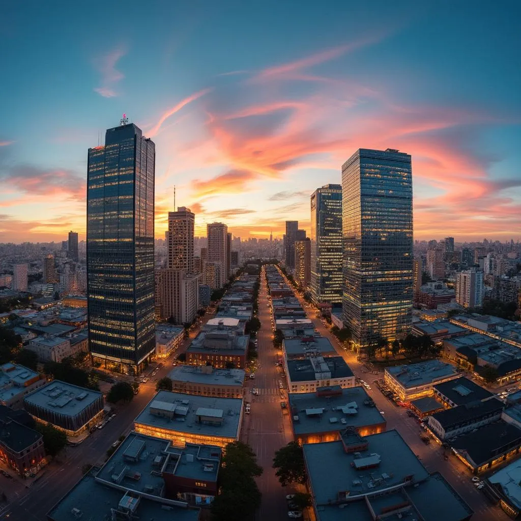 Panorama urbano de Buenos Aires al atardecer, simbolizando oportunidades y visión de futuro en Argentina.